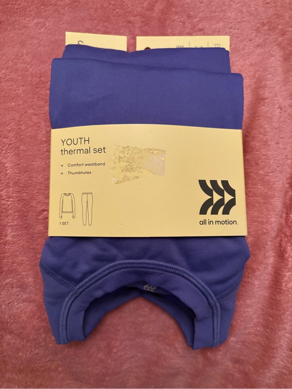 All in motion girls youth thermal set-small-purple